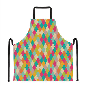 Retro Harlequin Pattern Print Apron