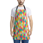 Retro Harlequin Pattern Print Apron