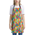 Retro Harlequin Pattern Print Apron