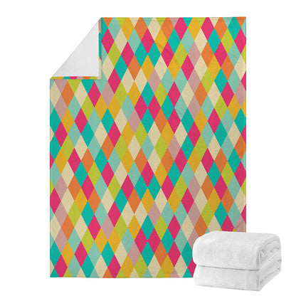 Retro Harlequin Pattern Print Blanket
