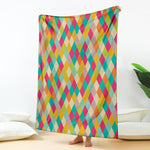 Retro Harlequin Pattern Print Blanket