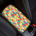 Retro Harlequin Pattern Print Car Center Console Cover