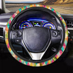 Retro Harlequin Pattern Print Car Steering Wheel Cover