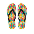 Retro Harlequin Pattern Print Flip Flops