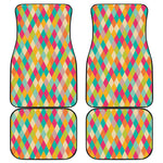Retro Harlequin Pattern Print Front and Back Car Floor Mats