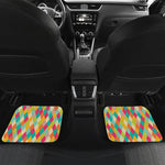 Retro Harlequin Pattern Print Front and Back Car Floor Mats