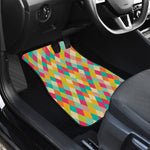Retro Harlequin Pattern Print Front and Back Car Floor Mats