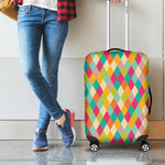Retro Harlequin Pattern Print Luggage Cover