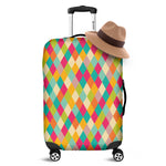Retro Harlequin Pattern Print Luggage Cover