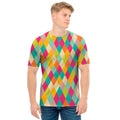 Retro Harlequin Pattern Print Men's T-Shirt