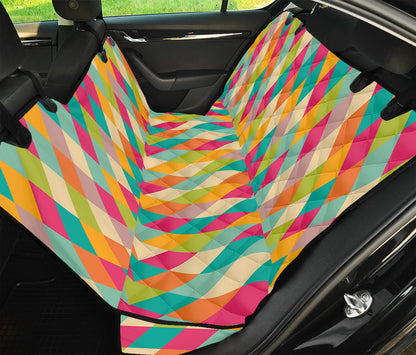 Retro Harlequin Pattern Print Pet Car Back Seat Cover