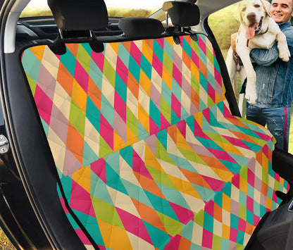 Retro Harlequin Pattern Print Pet Car Back Seat Cover