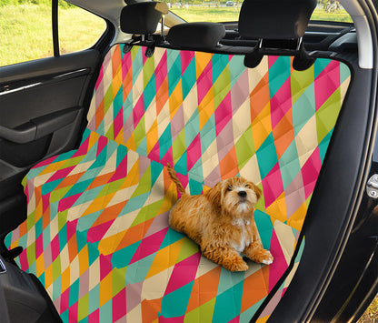 Retro Harlequin Pattern Print Pet Car Back Seat Cover