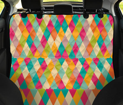 Retro Harlequin Pattern Print Pet Car Back Seat Cover