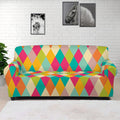 Retro Harlequin Pattern Print Sofa Cover