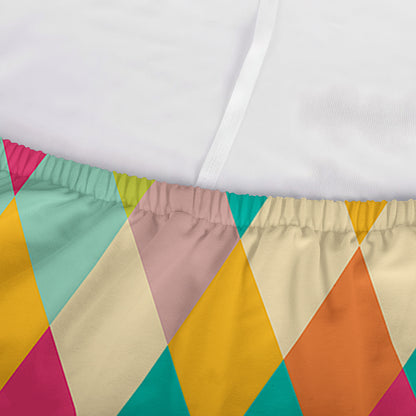 Retro Harlequin Pattern Print Sofa Cover