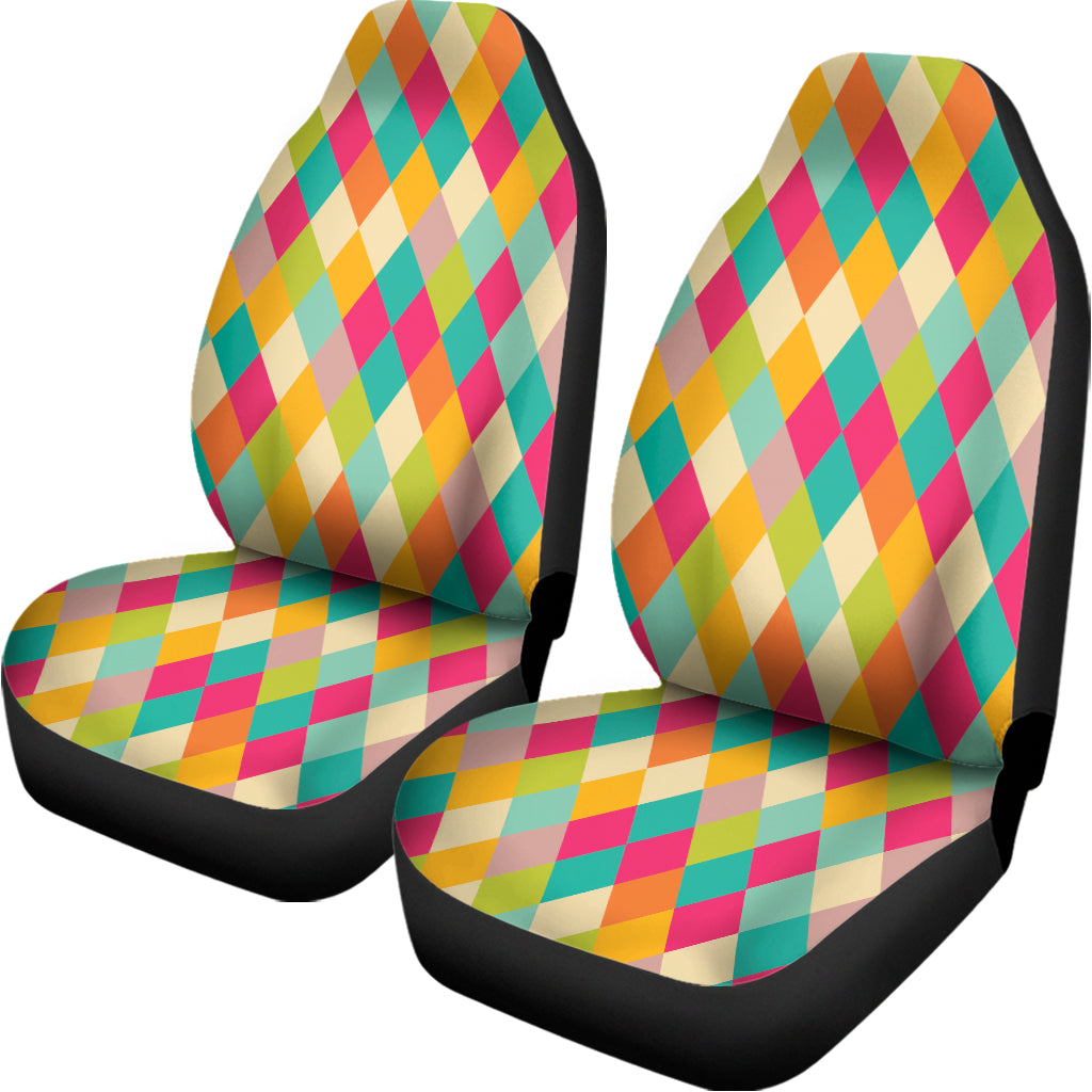 Retro Harlequin Pattern Print Universal Fit Car Seat Covers