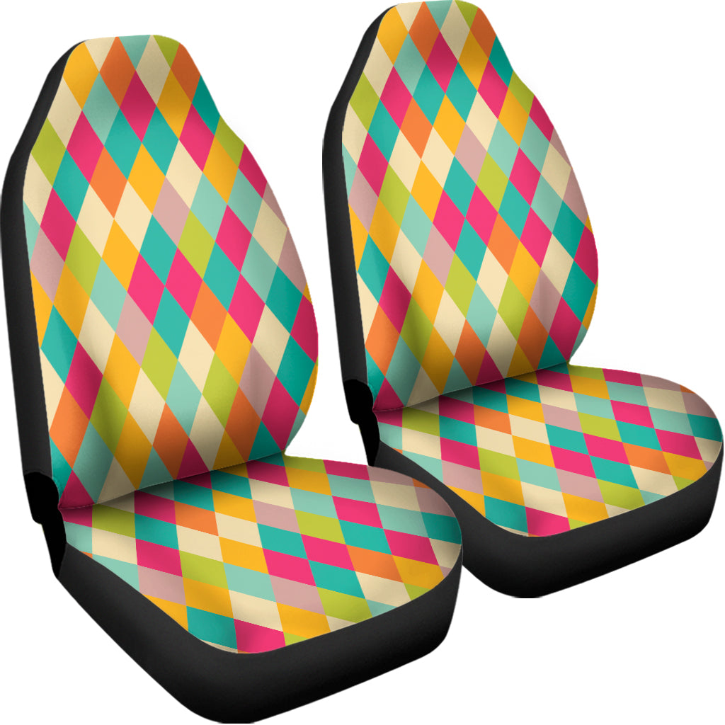 Retro Harlequin Pattern Print Universal Fit Car Seat Covers