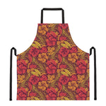 Retro Hawaiian Tropical Floral Print Apron