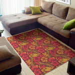 Retro Hawaiian Tropical Floral Print Area Rug