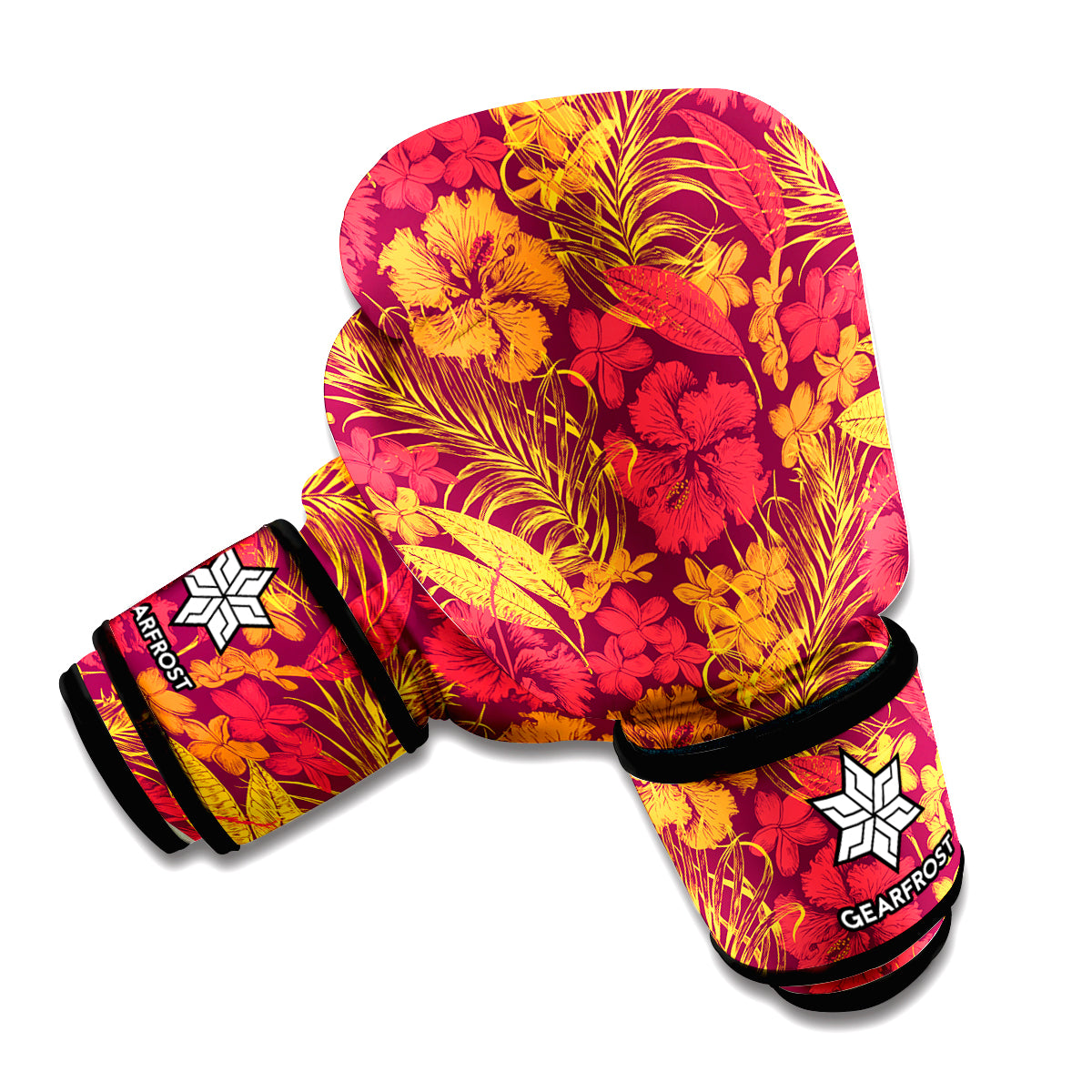 Retro Hawaiian Tropical Floral Print Boxing Gloves