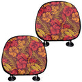 Retro Hawaiian Tropical Floral Print Car Headrest Covers