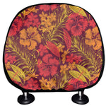 Retro Hawaiian Tropical Floral Print Car Headrest Covers