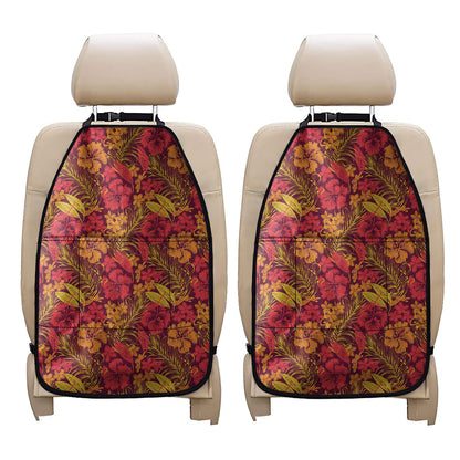 Retro Hawaiian Tropical Floral Print Car Seat Organizers