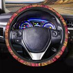 Retro Hawaiian Tropical Floral Print Car Steering Wheel Cover