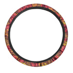 Retro Hawaiian Tropical Floral Print Car Steering Wheel Cover