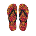 Retro Hawaiian Tropical Floral Print Flip Flops