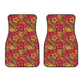 Retro Hawaiian Tropical Floral Print Front Car Floor Mats