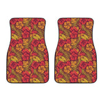 Retro Hawaiian Tropical Floral Print Front Car Floor Mats