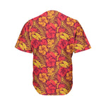 Retro Hawaiian Tropical Floral Print Men's Baseball Jersey