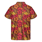 Retro Hawaiian Tropical Floral Print Men's Short Sleeve Shirt