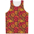 Retro Hawaiian Tropical Floral Print Men's Tank Top