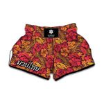 Retro Hawaiian Tropical Floral Print Muay Thai Boxing Shorts