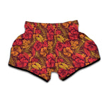 Retro Hawaiian Tropical Floral Print Muay Thai Boxing Shorts