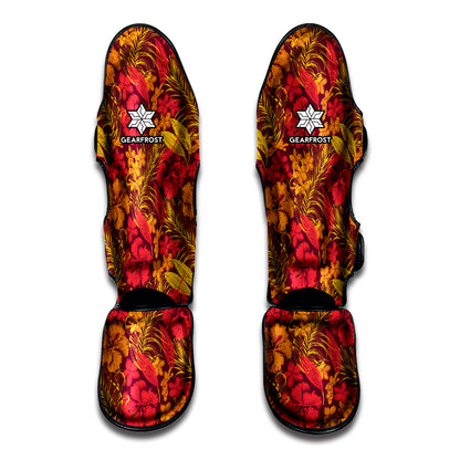 Retro Hawaiian Tropical Floral Print Muay Thai Shin Guard