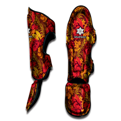 Retro Hawaiian Tropical Floral Print Muay Thai Shin Guard