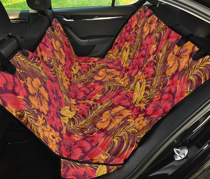 Retro Hawaiian Tropical Floral Print Pet Car Back Seat Cover