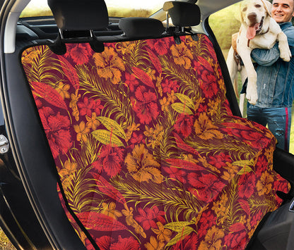 Retro Hawaiian Tropical Floral Print Pet Car Back Seat Cover