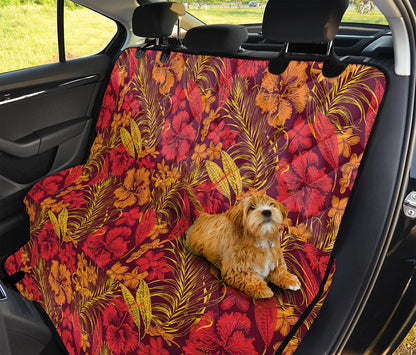 Retro Hawaiian Tropical Floral Print Pet Car Back Seat Cover