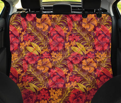Retro Hawaiian Tropical Floral Print Pet Car Back Seat Cover