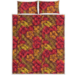 Retro Hawaiian Tropical Floral Print Quilt Bed Set