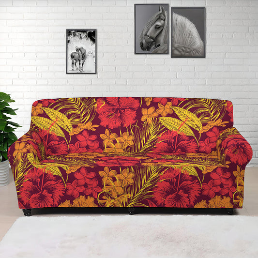 Retro Hawaiian Tropical Floral Print Sofa Cover