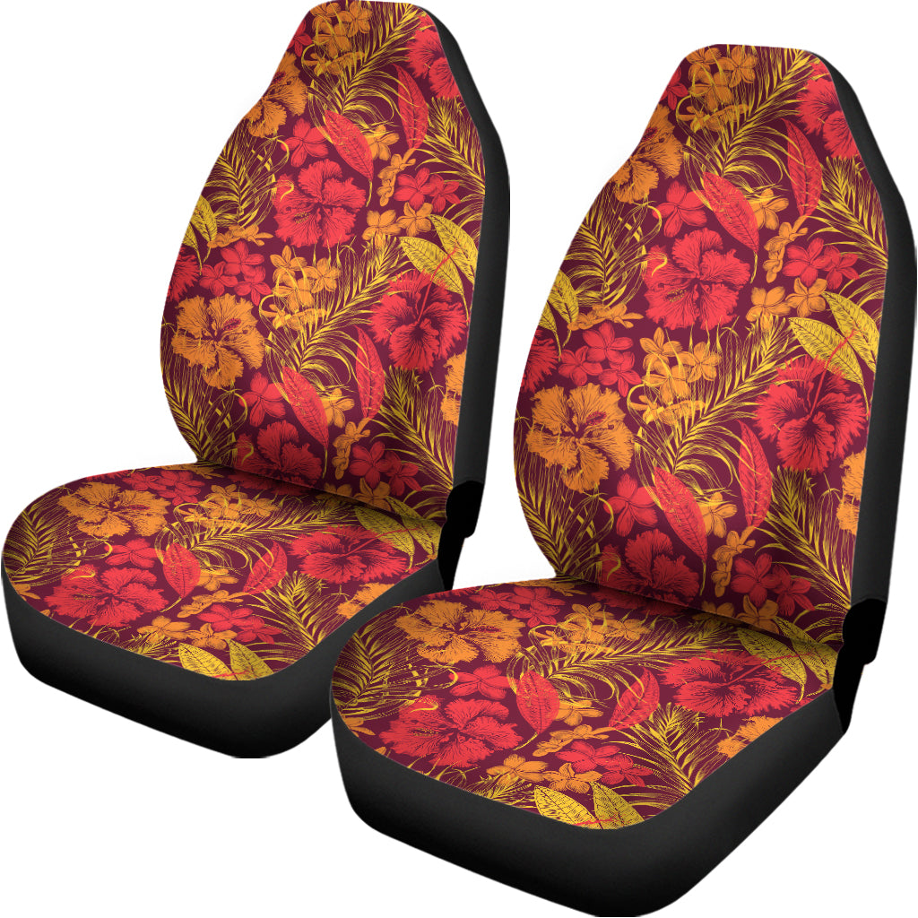 Retro Hawaiian Tropical Floral Print Universal Fit Car Seat Covers