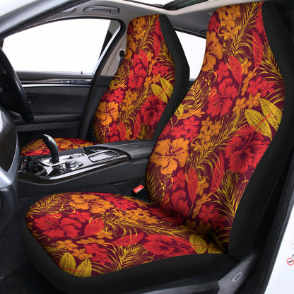 Retro Hawaiian Tropical Floral Print Universal Fit Car Seat Covers