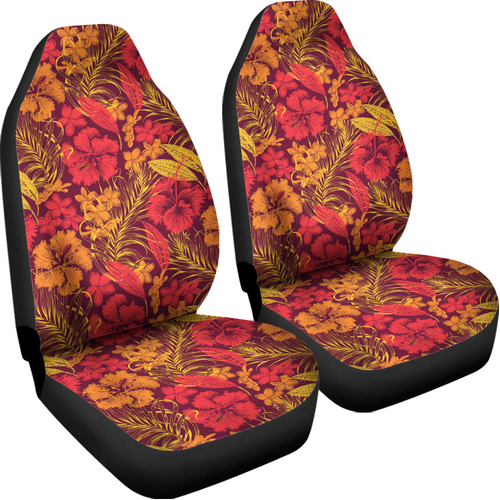 Retro Hawaiian Tropical Floral Print Universal Fit Car Seat Covers