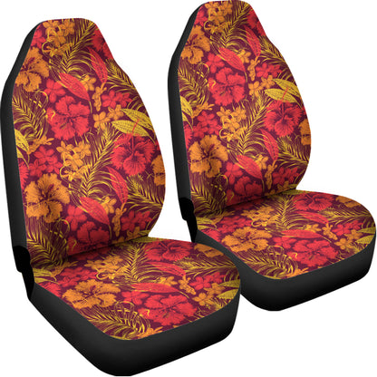 Retro Hawaiian Tropical Floral Print Universal Fit Car Seat Covers